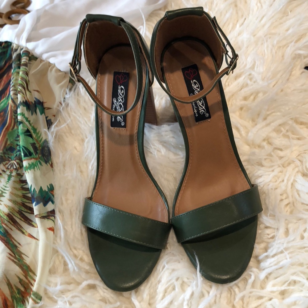 Olive green heels